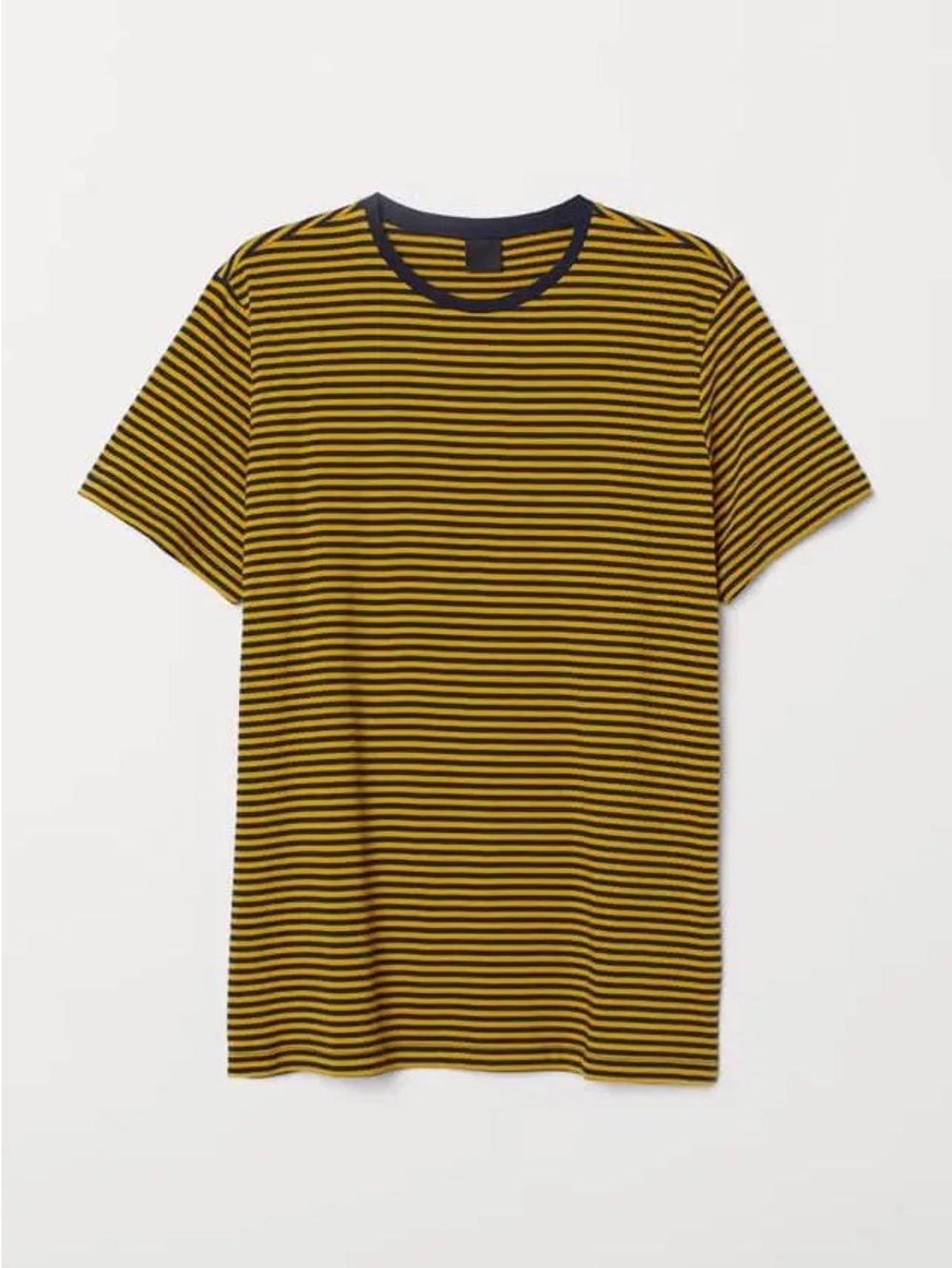 H&M Yellow and Black Striped Crewneck Tee